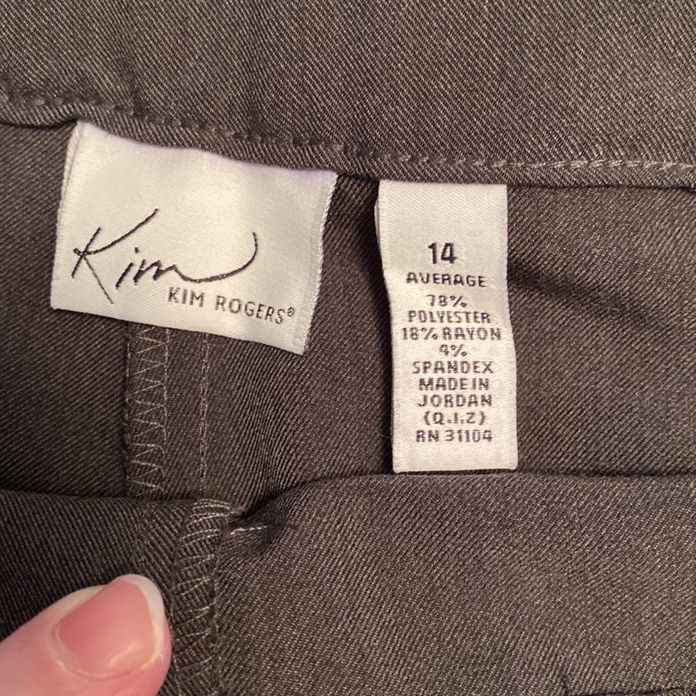 Kim Rogers dress pants career comfort waist button/zip Sz 14 average length NWT - Picture 7 of 8